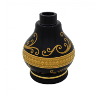 Base de Vidro MD Hookah Bottle Jumbo Pequeno Régia - Preto