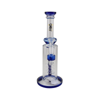 Bong de Vidro Abduzido Gold Line Médio Diamond 29CM - Azul