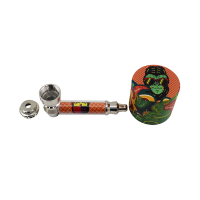 Kit Dichavador / Triturador Metal + Pipe Gorilla Rolling Stars - (Escolha o Modelo)