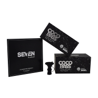 Kit Fumaça - 1KG Coco Bass Hexagonal - 1 Papel Alumínio Seven Hookah com 50 Folhas - Furador Seven Hookah