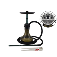 Narguile Sultan Hookah Temple SKMT - Verde Com Vaso Fumê