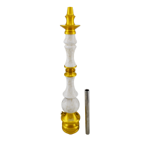 Stem Amazon Hookah Kaiser - Metal Dourado - Madeira Marmorizado Botticino 