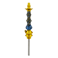 Stem Amazon Hookah Pride Cartier 24K Médio - Metal Dourado - Resina Azul