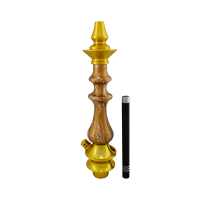 Stem Invictus Hookah Premium Médio - Metal Dourado Madeira Gold