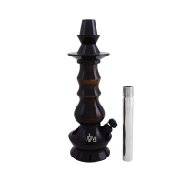 Stem Love Hookah Pequeno - Metal Preto - Madeira Escura