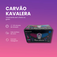 Carvão Para Narguile Kavalera 500g - Hexagonal - Sem Gosto e Sem Cheiro